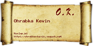 Ohrabka Kevin névjegykártya